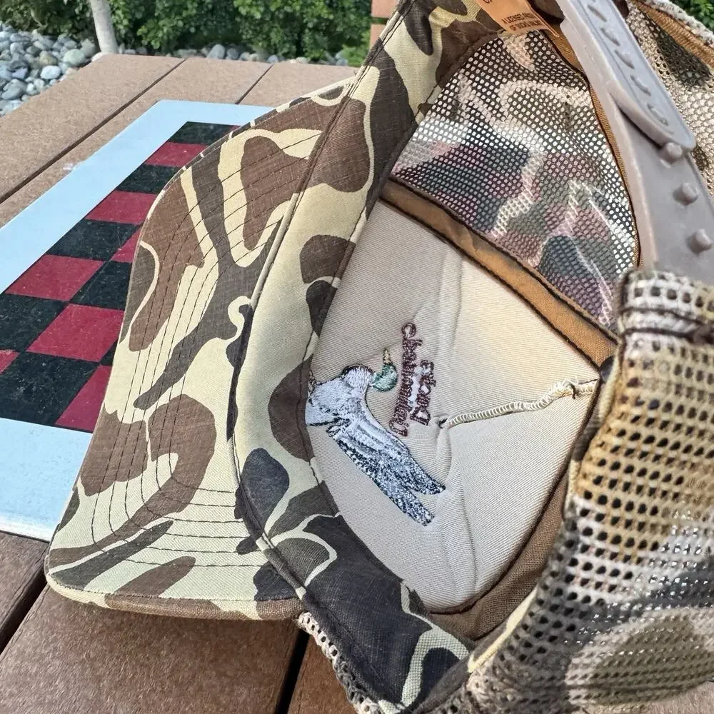 Vintage Ducks Unlimited Camo Cap Hat Snapback Hunting Trucker Camouflage Youngan - Picture 7 of 8